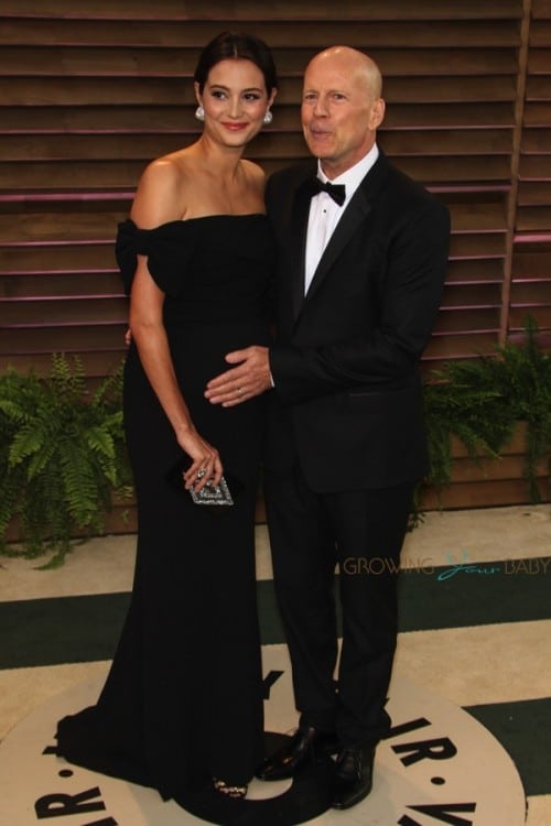 Bruce Willis with pregnant wife Emma Hemming at Vanity Fair party ...