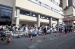 Atmosphere outside St Mary's Hospital in West London