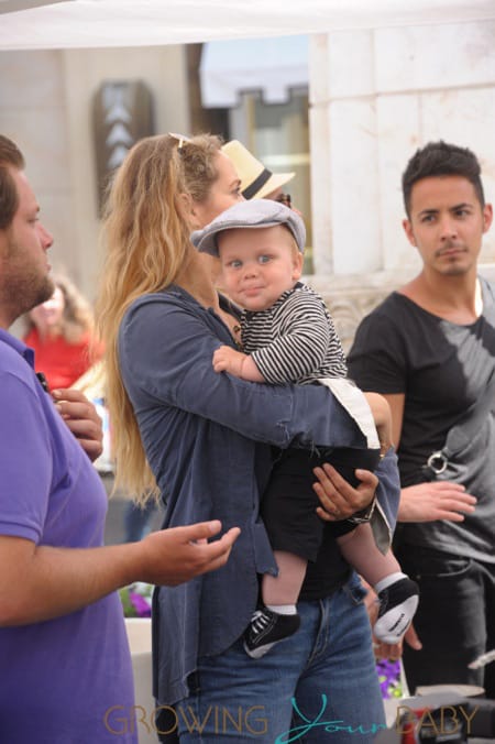 Elizabeth Berkely seen at the Grove with her new baby boy named Sky ...