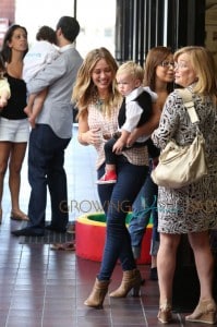 Hilary Duff and husband Mike Comrie head out of their son Lucas' graduation from his Baby & Me class in Los Angeles