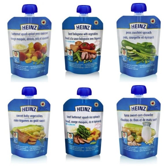 Images of recalled Heinze Baby Food Pouches