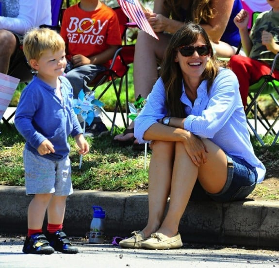 Jennifer Garner with son Sam at 4th of July Parade in Pacific Palisades