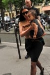 Kim Kardashian with daughter North West in Paris