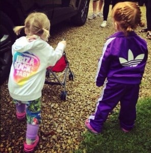 Marnie and Ethel Cooper at Glastonbury