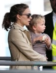 Natalie Portman with son Aleph at the airport in Paris