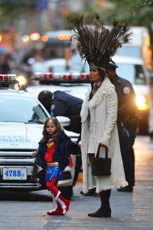 EXCLUSIVE: Padma Lakshmi and daughter Krishna seen trick or treating in SoHo, New York City