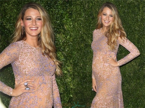 Pregnant Actress Blake Lively on the red carpet at the Golden Heart Awards