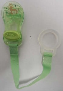 Recalled Playtex pacifier holder clips