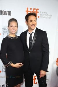 Robert and a pregnant Susan Downey at the premiere of The Judge TIFF