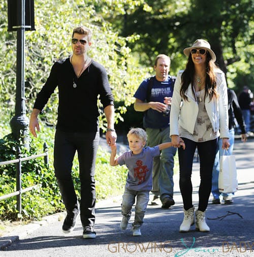 Robin Thicke and his wife Paula Patton enjoy a day with Julian at ...