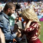 Shakira with husband Gerard Pique @ FIFA 2014 World Cup Finale with son MIlan t